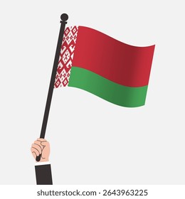 Hand Holding Belarus Waving Flag