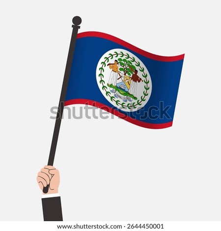 Hand Holding Belize Waving Flag