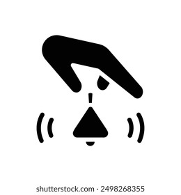 hand holding bell solid icon vector design good for web or mobile app