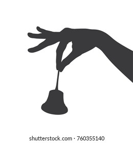 Hand holding a bell, vector illustration design. Hands collection.