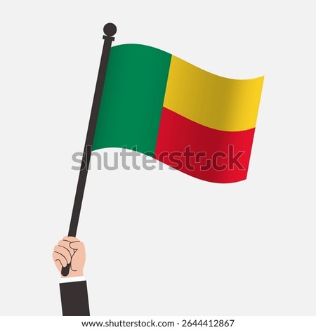 Hand Holding Benin Waving Flag