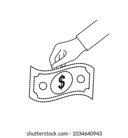 Hand holding bill design