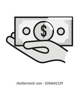 Hand holding bill design