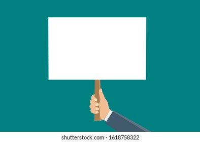 Hand holding blank label, For entering text Design.