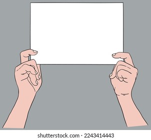 Mano sosteniendo un papel en blanco