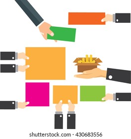 Hand holding blank paper