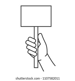 Hand Holding Blank Score Card Sign. Vector