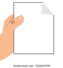 Hand holding a blank sheet of paper