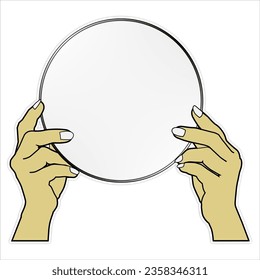 hand holding blank sign vector illustration