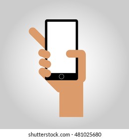 Hand holding and blank smart phone 