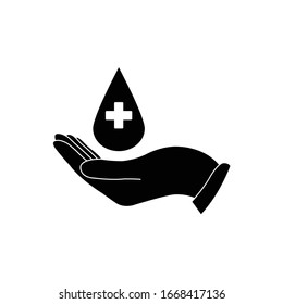 Hand Holding Blood Transfusion Icon Stock Vector (Royalty Free) 1670411722