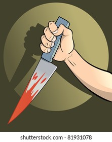 A Hand Holding A Bloody Knife