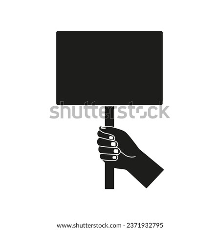 Hand holding board icon. Vector. Flat design.