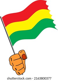 Hand Holding Bolivia Flag vector