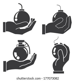 hand holding bomb set