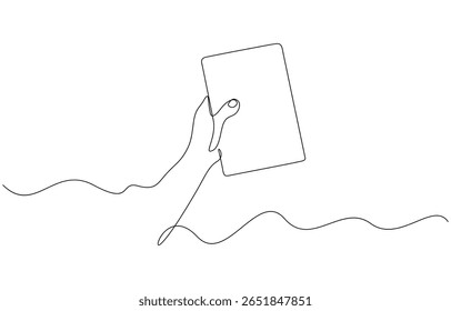 Mão segurando o livro uma linha desenhando o minimalismo contínuo, Continuous um desenho de uma linha de uma mão segurando um livro aberto, simbolizando a sabedoria e a descoberta.