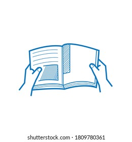 Mano sosteniendo imágenes de vectores de libros para iconos e ilustraciones