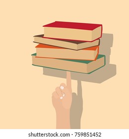 Hand holding books, vector illustration design. Hands collection.