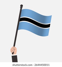 Hand Holding Botswana Waving Flag