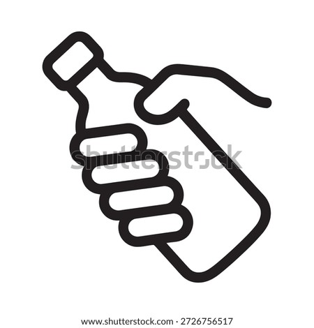A hand holding a bottle with a striped or ribbed design