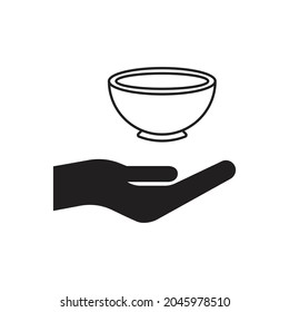 Hand Holding Bowl Icon Design Vector Illustration