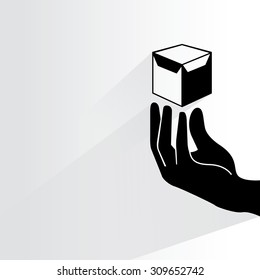 hand holding box