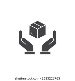 Icono de caja de sujeción de mano Conjunto de contorno simple plano