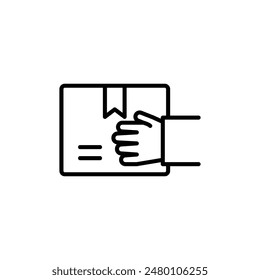 Icono de caja de sujeción de mano ideal para servicios de entrega