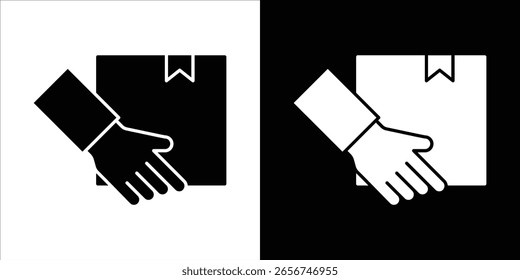 Gráficos escalables del Vector del icono de la caja de la mano