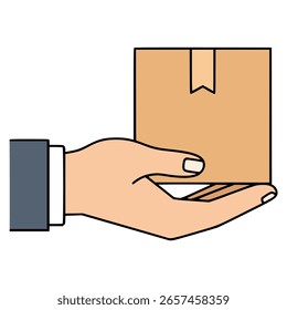 Paquete de paquete de caja de mano Diseño de Plantilla de Ilustración vectorial de color plano