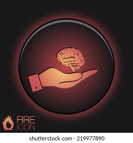 hand holding a Brain.  Mind and science