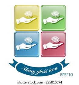 hand holding a Brain.  Mind and science