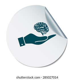 hand holding a Brain.  Mind and science