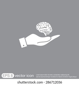 hand holding a Brain.  Mind and science