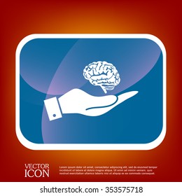 hand holding a Brain.  Mind and science