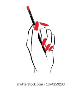 plano de ilustración de línea vectorial con una mano 