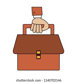 Hand holding briefcase