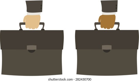 Hand holding briefcase 
