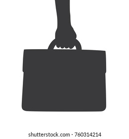 Hand holding a briefcase, vector illustration design. Hands collection.