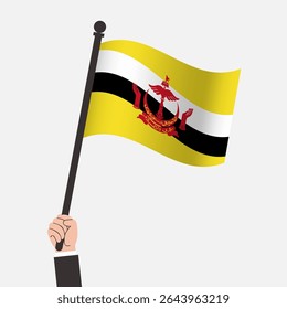 Hand Holding Brunei Waving Flag