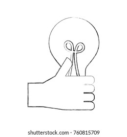 hand holding bulb creativity innovation concept