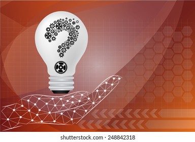 hand holding bulb with question mark