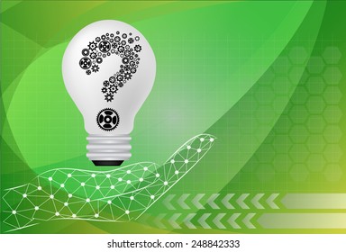 hand holding bulb with question mark