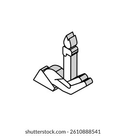 hand holding burning candle isometric icon vector. hand holding burning candle sign. isolated symbol illustration