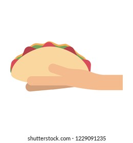 Hand holding burrito