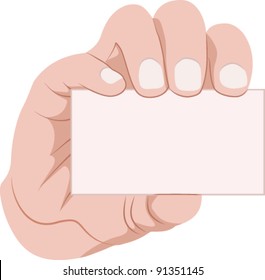 hand holding business card