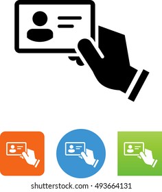 Hand Holding Business Card / ID Card Icon