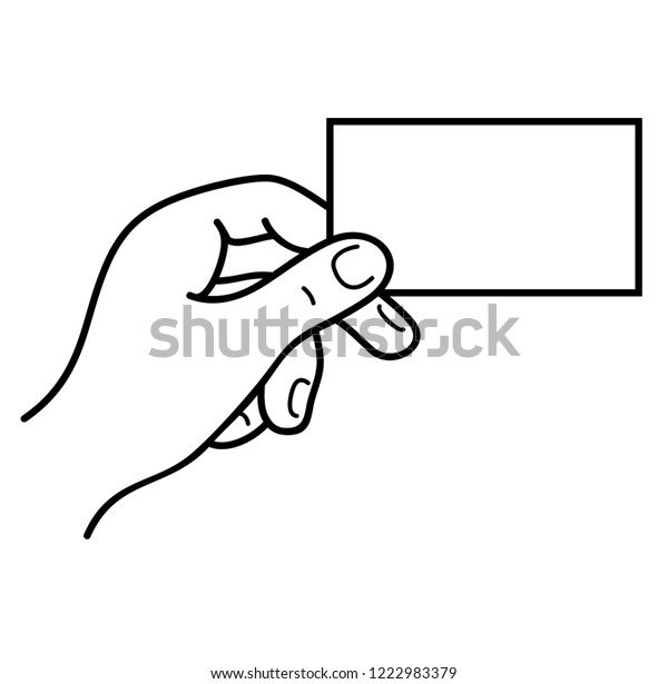 Hand Holding Business Card Clip Art - mockup