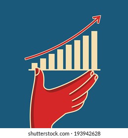 hand holding business graph 