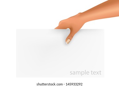 Hand holding business object. Vector illustration